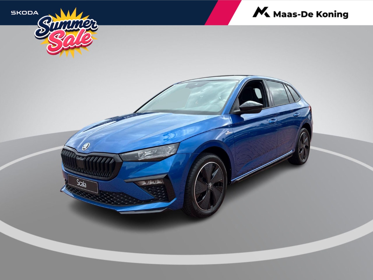 Skoda Scala - 1.0 TSI Monte Carlo 85 kW / 115 PK Hatchback 6 versn | Race Blue | Trekhaak - AutoWereld.nl