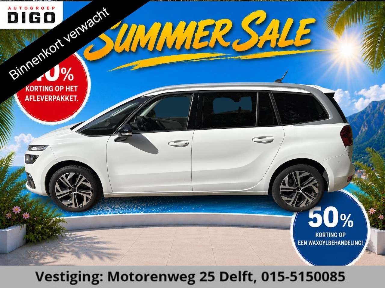 Citroën Grand C4 SpaceTourer - 1.2 BUSINESS 7 ZIT AUTOMAAT 130PK GAR.TOT 6/2032* . NAVIGATIE . BLUETOOTH . - AutoWereld.nl