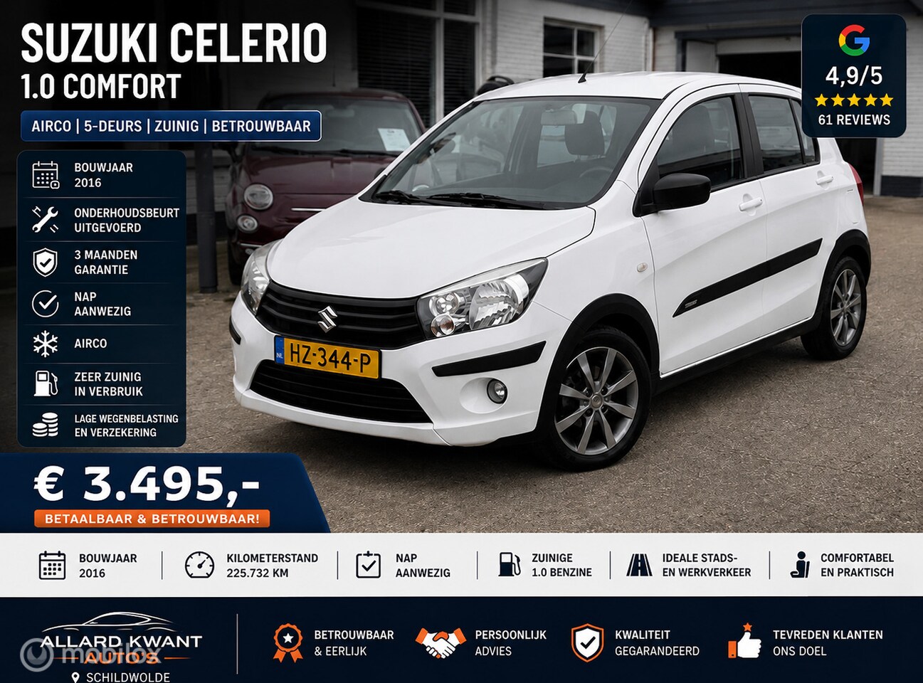Suzuki Celerio - 1.0 Comfort/Airco/5drs/Garantie/Zuinig/2016 - AutoWereld.nl