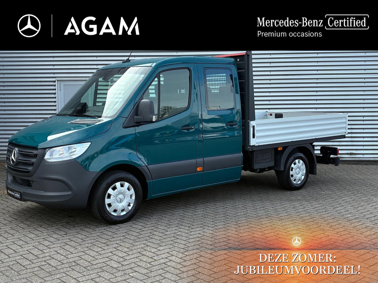 Mercedes-Benz Sprinter - 317 CDI L2 Dubbele Cabine Open Laadbak 3500kg Trekhaak Face-Lift Model, Leer etc - AutoWereld.nl