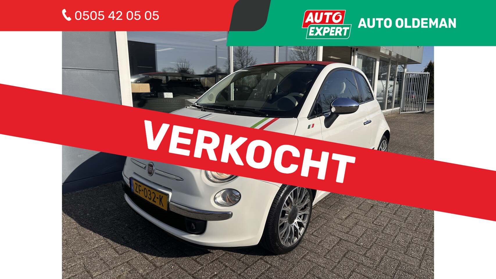 Fiat 500 C - 1.2 Lounge HALFLEDER,LICHTMETAAL,BLUETOOTH - AutoWereld.nl