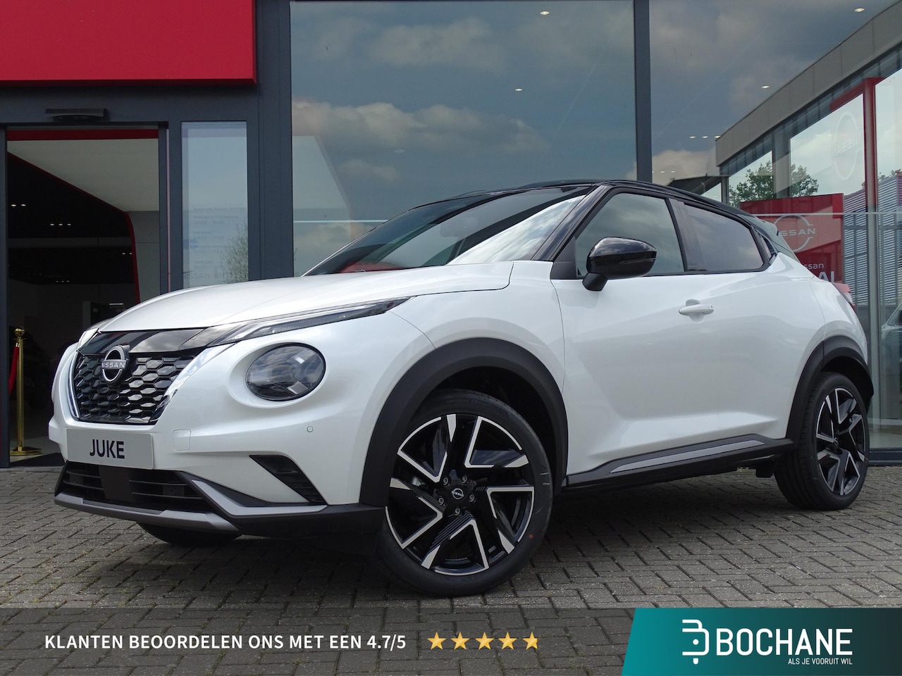 Nissan Juke - 1.6 Hybrid N-Design 10 jr garantie! | COLD PACK | TWO TONE PARELMOER LAK - AutoWereld.nl