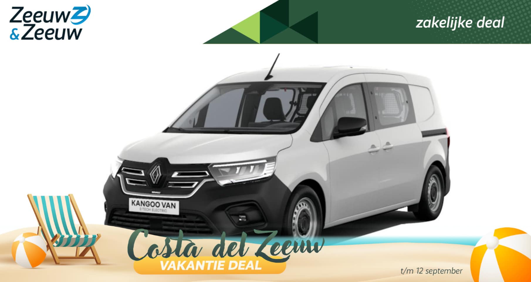 Renault Kangoo E-Tech - Advance L2 44 kWh Dubbele cabine | Nu leverbaar met 12% Zeeuw & Zeeuw aktie korting ! | - AutoWereld.nl
