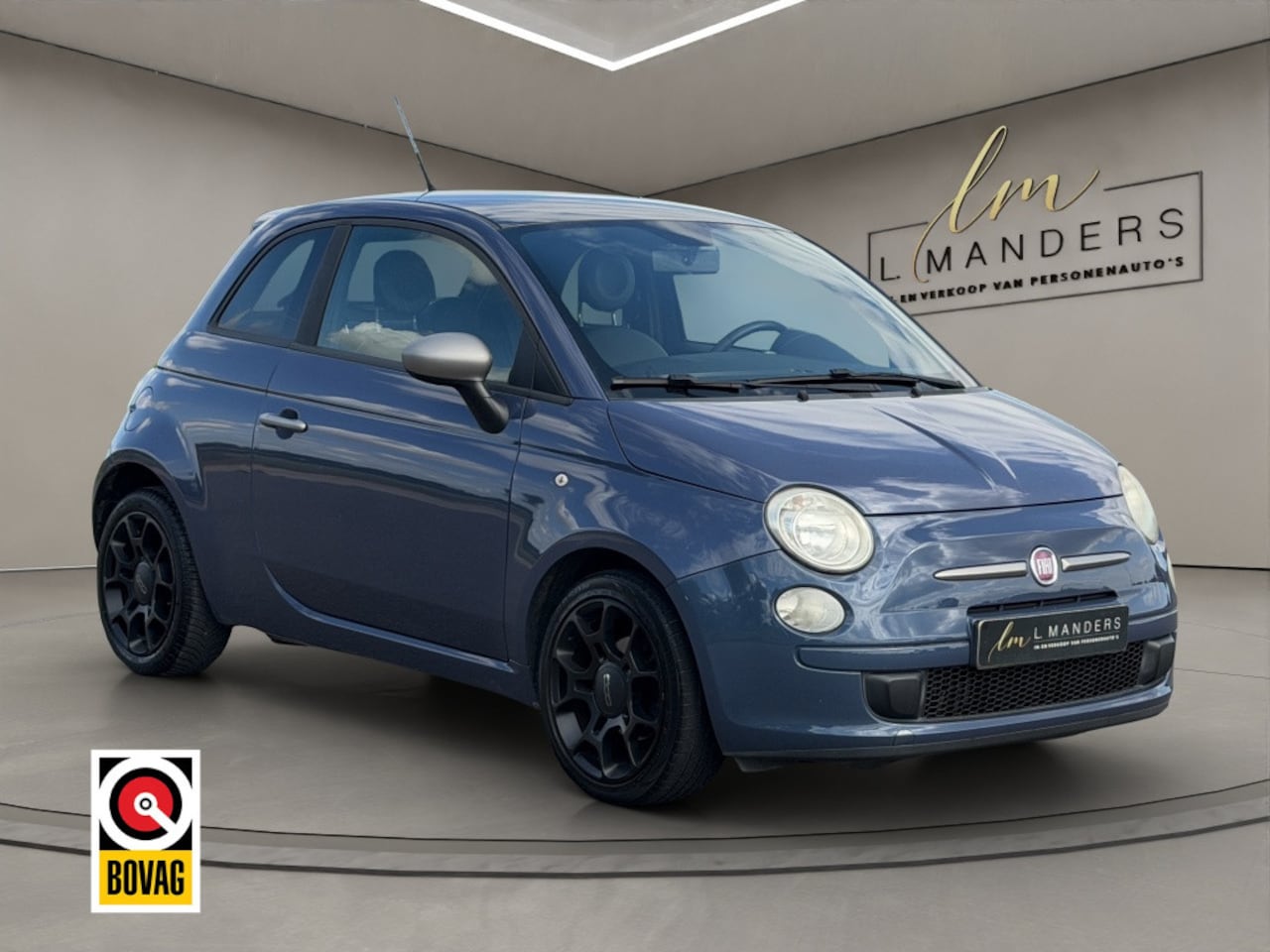 Fiat 500 - 0.9 TwinAir Turbo 2011 BLAUW | Airco | NL | Leder - AutoWereld.nl