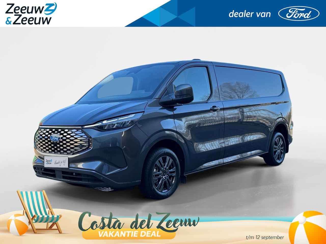 Ford Transit Custom - E-Transit 320 L2H1 Limited 64 kWh | DEMO | Inklapbare Trekhaak | Adaptive Cruise Control | - AutoWereld.nl
