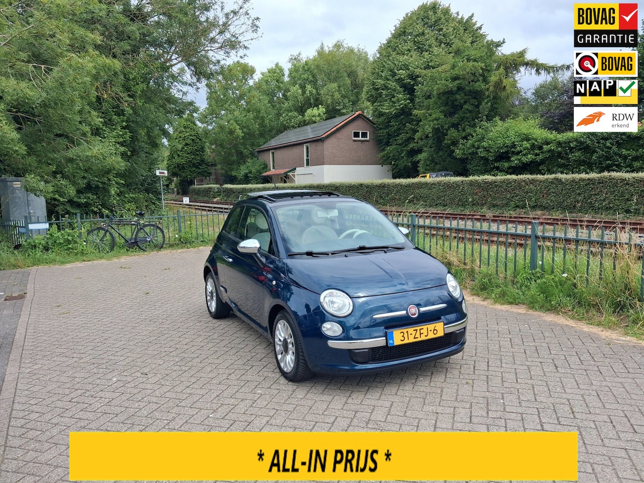 Fiat 500 - 0.9 TwinAir Lounge AUTOMAAT panorama dak airco ALLINPRIJS - AutoWereld.nl