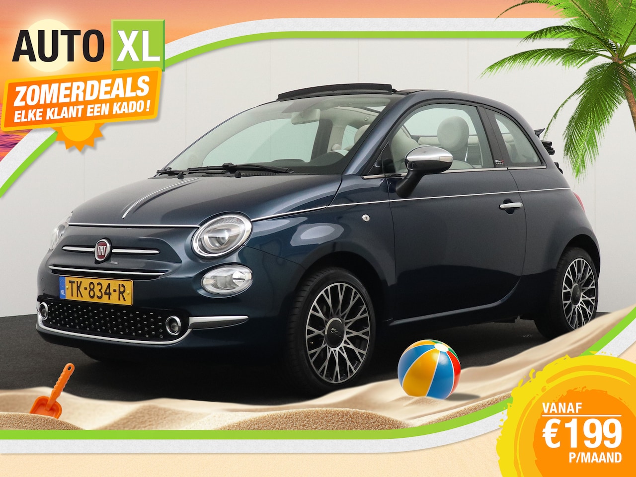 Fiat 500 C - 0.9 TwinAir Turbo Collezione Cabrio Navi Airco 16' LMV - AutoWereld.nl