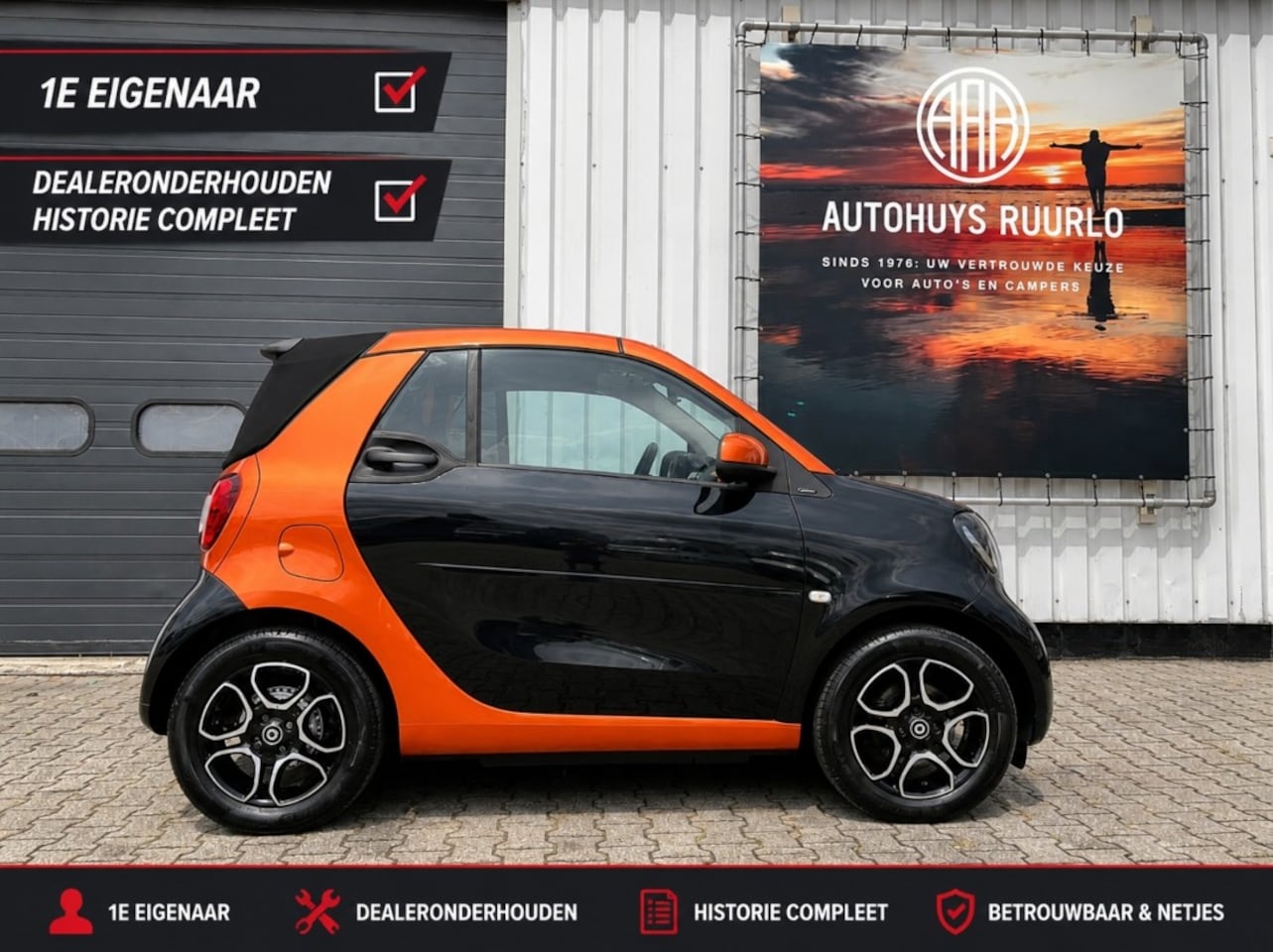 Smart Fortwo cabrio - 1.0 Turbo Passion 2016 | 46.120 km | Dealeronderhouden | Navi | Stoelverwarming zondag op - AutoWereld.nl