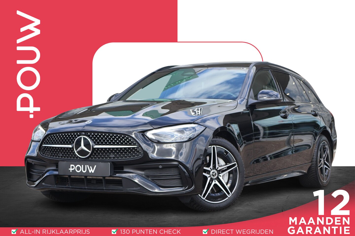 Mercedes-Benz C-klasse Estate - 300e 313pk AMG Line | SoH 97% | Panoramadak | Trekhaak | Apple Carplay | Camera | Stoelver - AutoWereld.nl