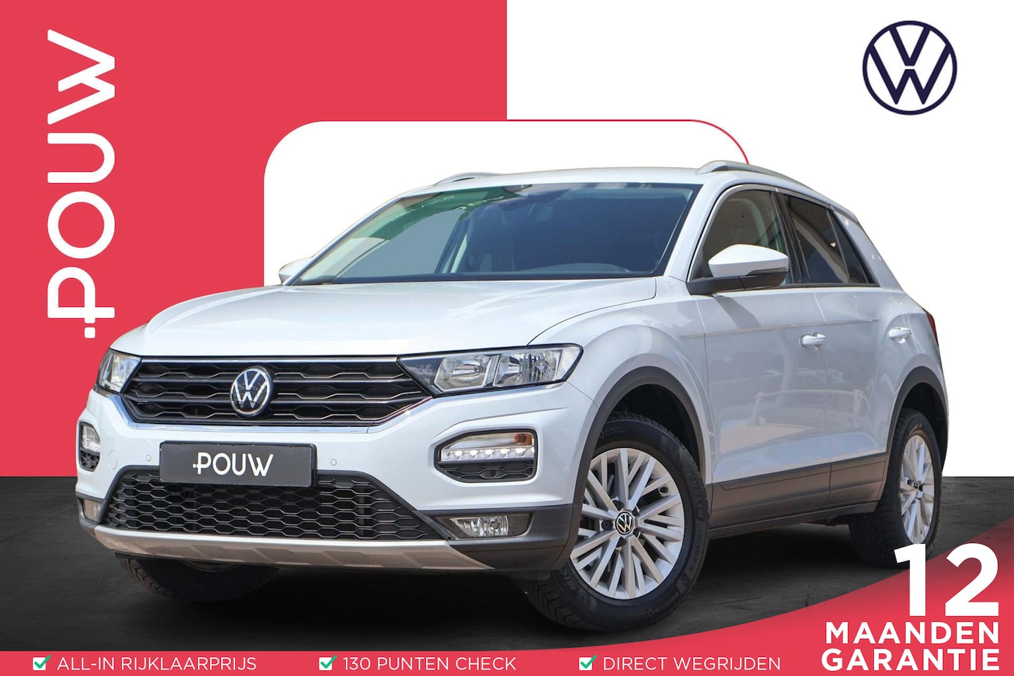Volkswagen T-Roc - 1.0 TSI 110pk Style | Trekhaak | Adaptive Cruise | PDC | Carplay | Navigatie - AutoWereld.nl