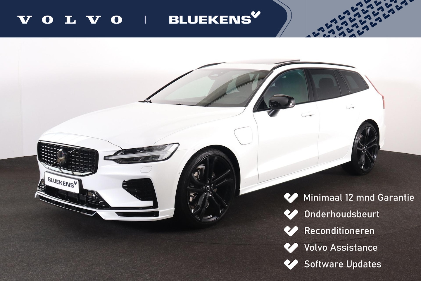 Volvo V60 - T8 Recharge AWD Ultra Dark - Panorama/schuifdak - IntelliSafe Assist & Surround - 360º Cam - AutoWereld.nl