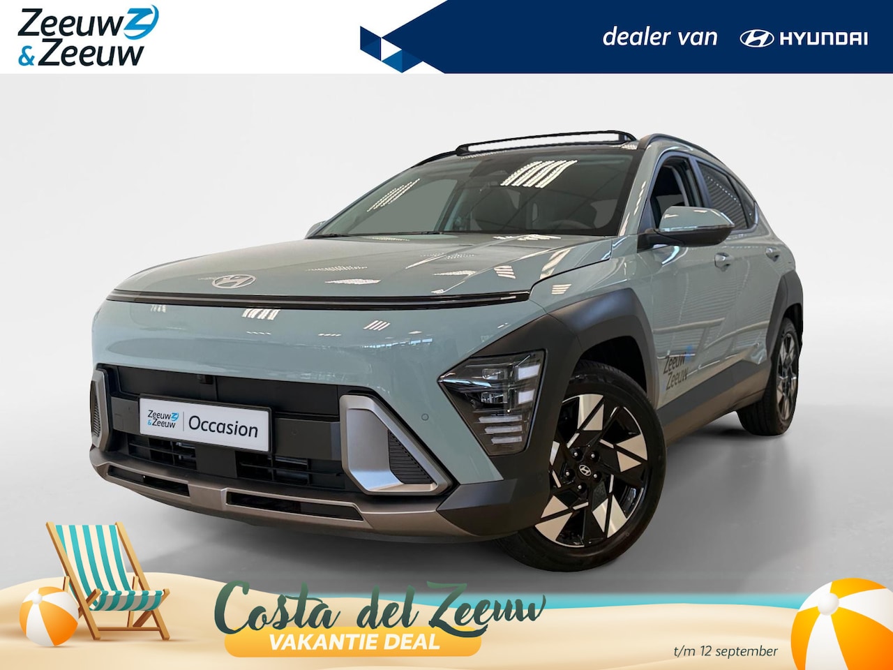 Hyundai Kona - 1.6 HYBRID | PREMIUM SKY | OPEN DAK | MIRAGE GREEN | - AutoWereld.nl