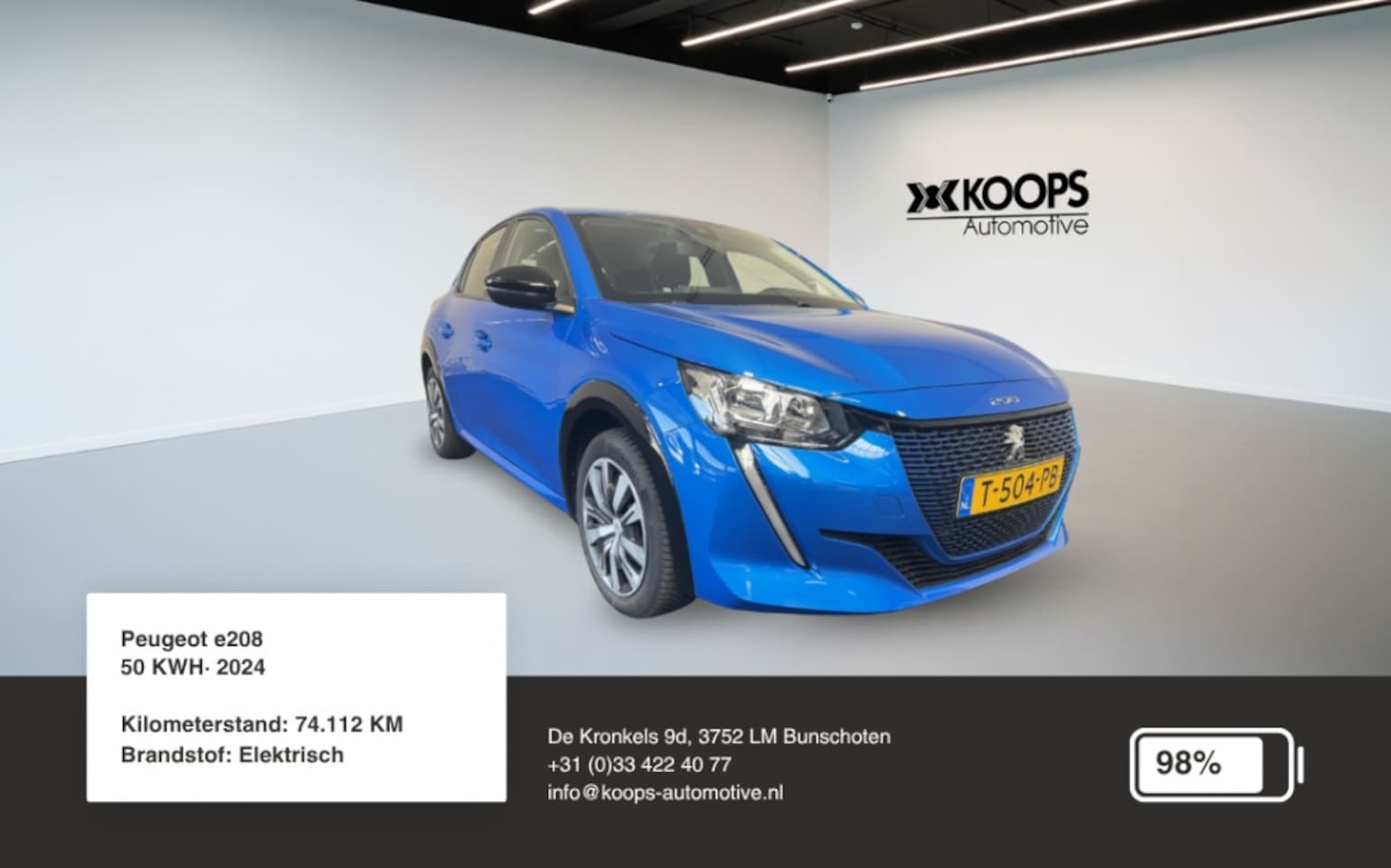 Peugeot e-208 - 50 kWh SOH 98% | Car play | cruise control | airco - AutoWereld.nl