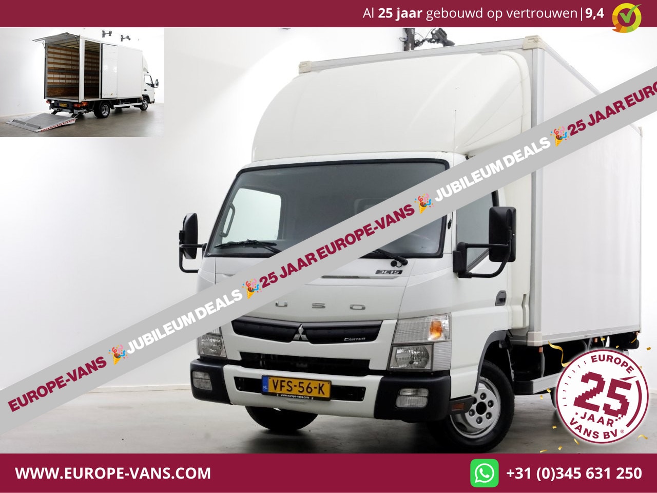 Fuso Canter - 3.0D 150pk E6 Bakwagen met laadklep en zijdeur + trekhaak 3500kg 04-2020 - AutoWereld.nl