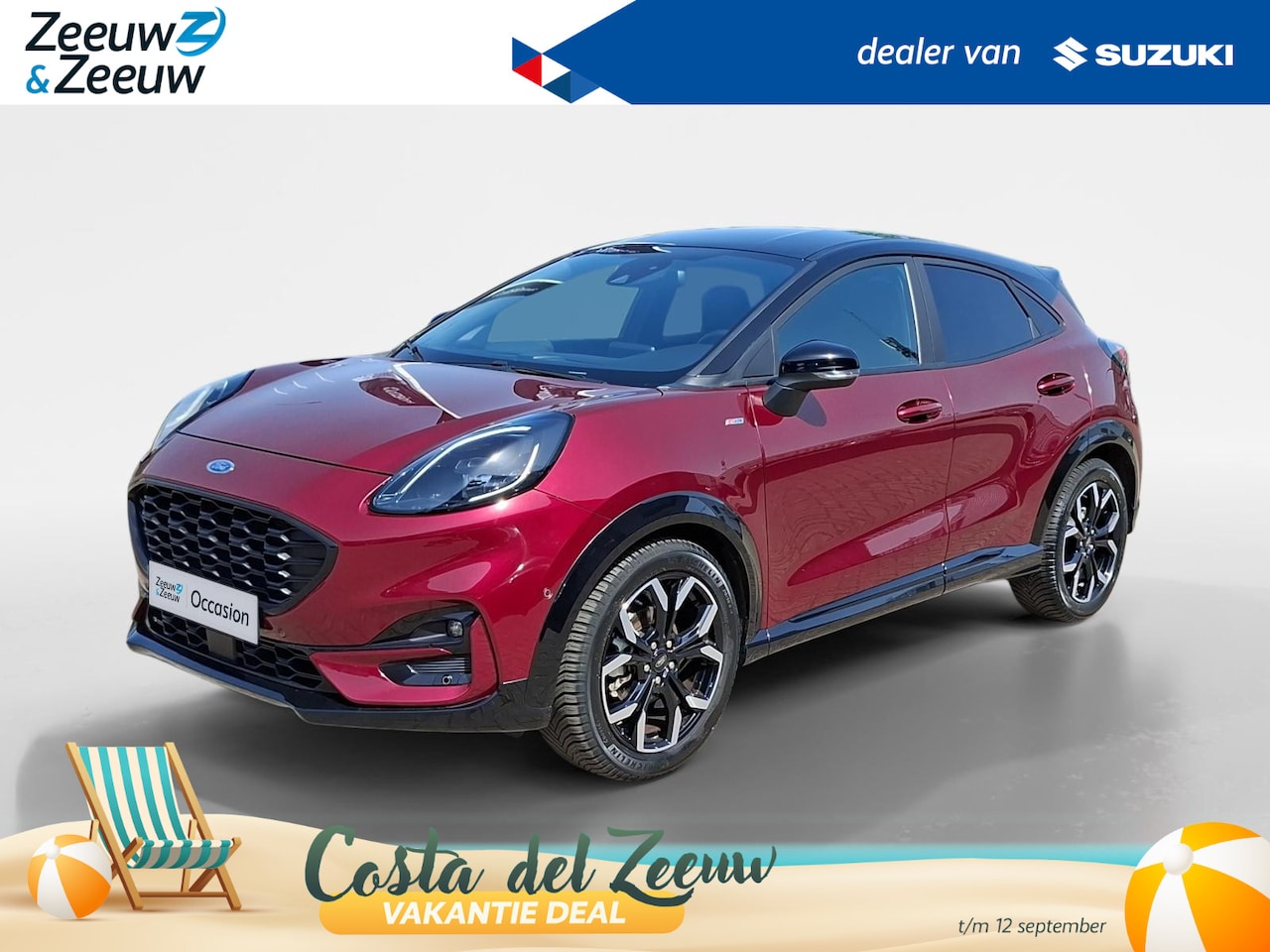 Ford Puma - 1.0 EcoBoost Hybrid Vivid Ruby Edition | Dealeronderhouden | Stoel- stuur en voorruitverwa - AutoWereld.nl