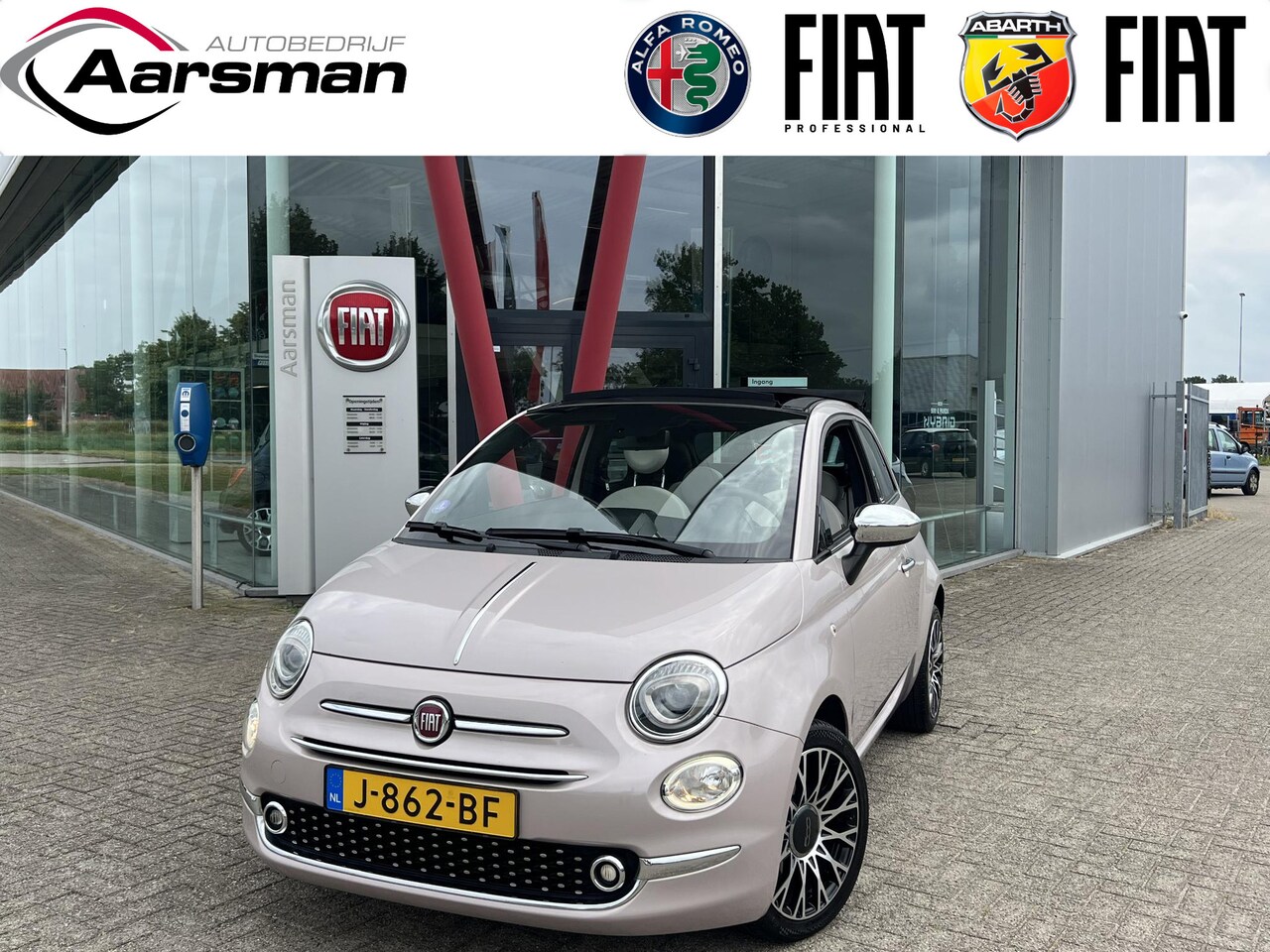 Fiat 500 C - 1.0 Hybrid Star | Carplay | Automatische airco | Rosé goud | Parkeersensoren | Pack chroom - AutoWereld.nl