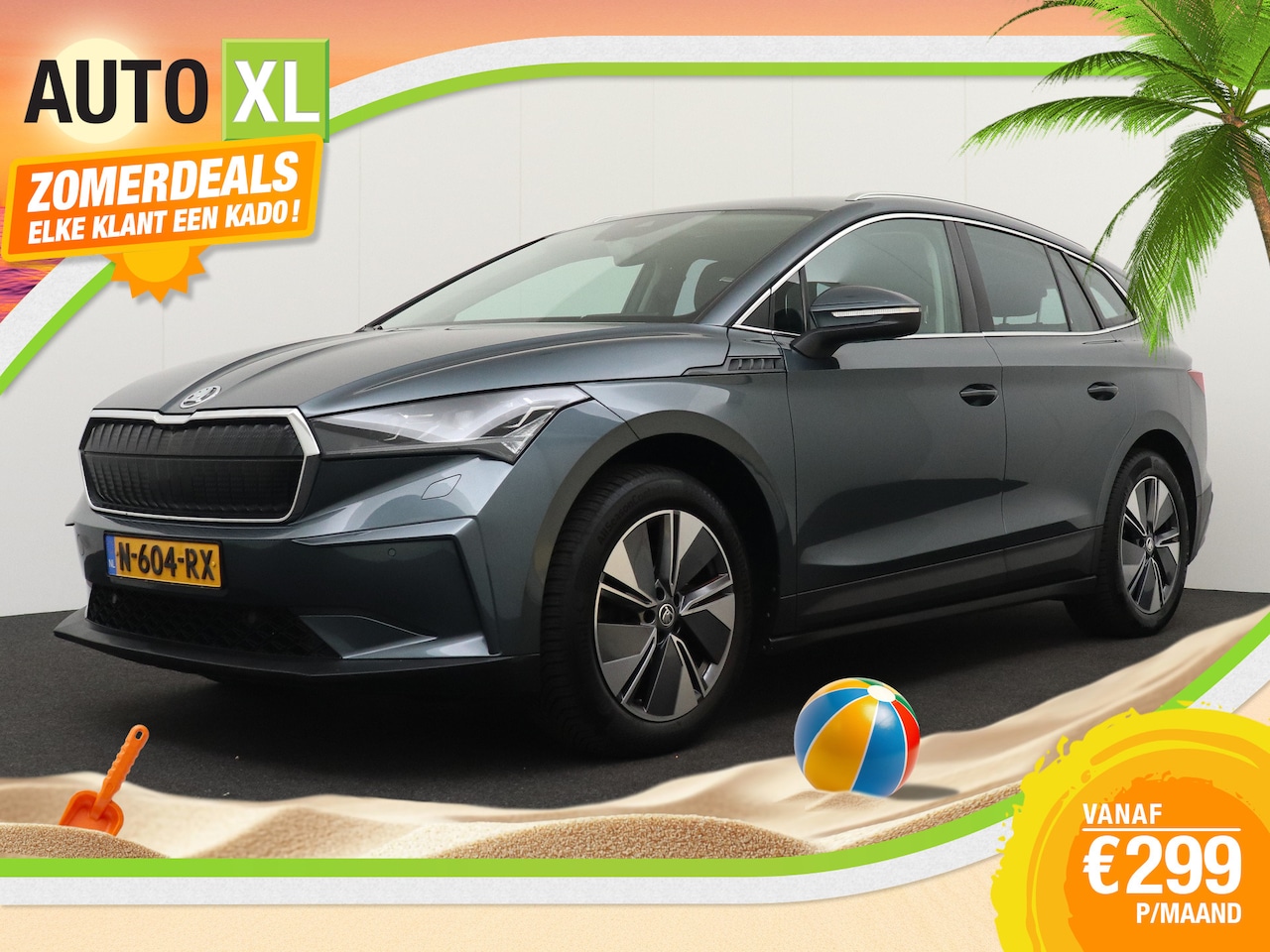 Skoda Enyaq iV - Sport 80 (91%SOH) H-Leder Sportstoel Camera Matrix-LED+ - AutoWereld.nl