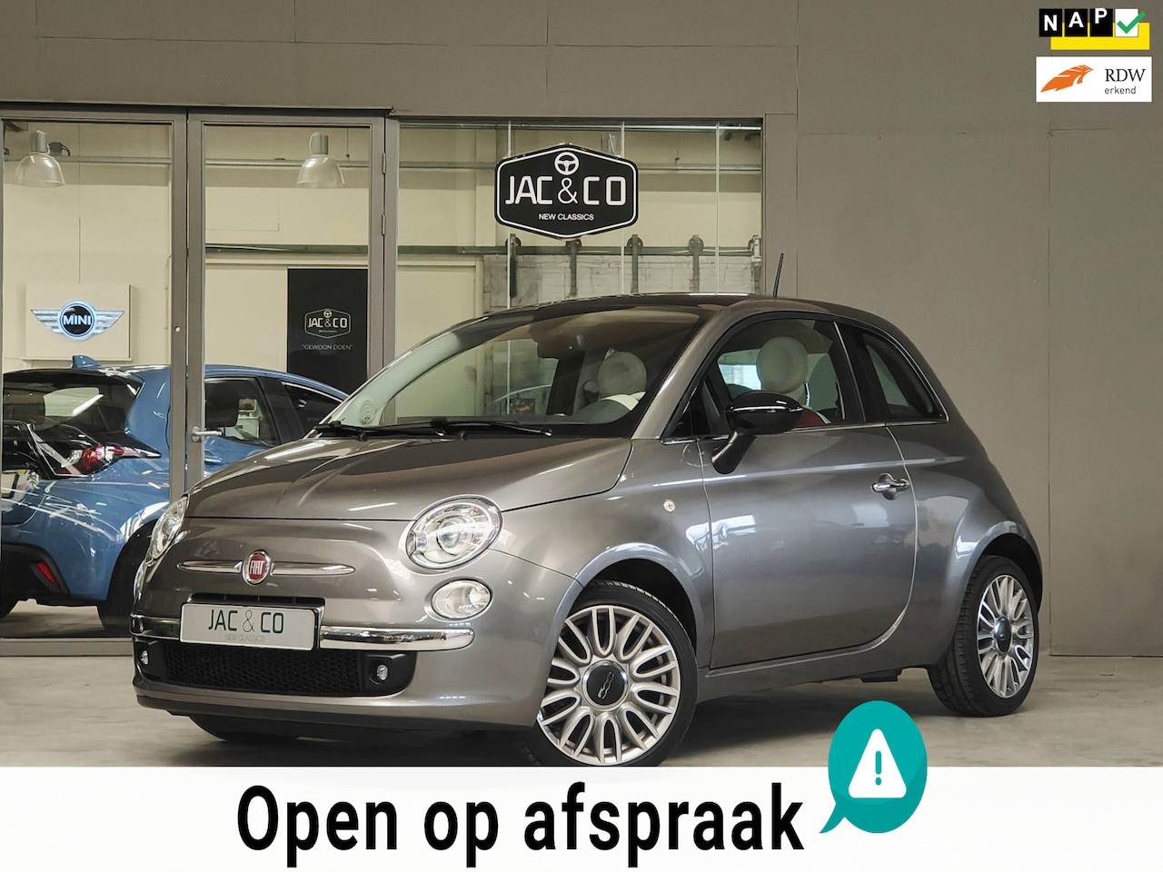 Fiat 500 - Lounge Cult NL / Carplay / Rood Leder / Panodak / Xenon - AutoWereld.nl