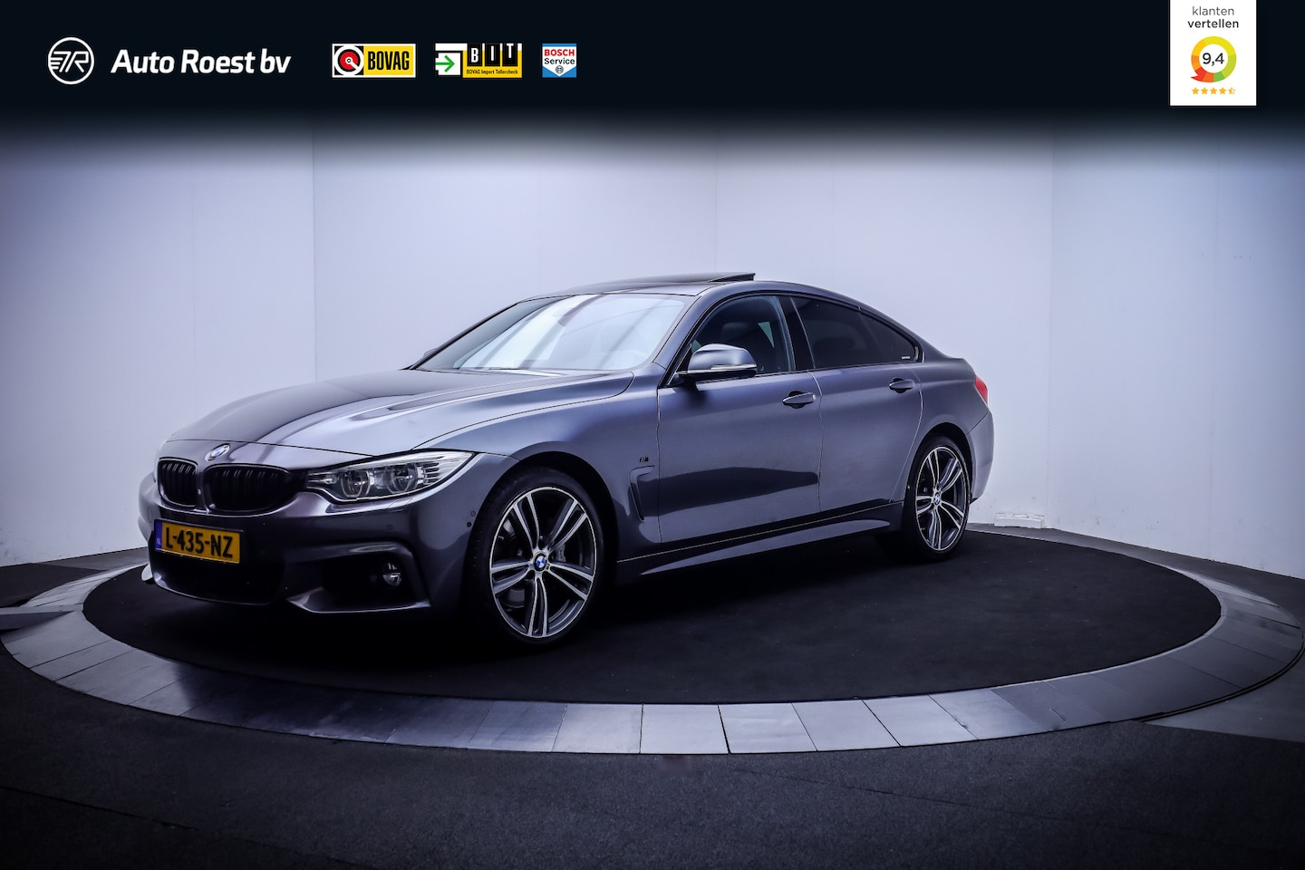 BMW 4-serie Gran Coupé - 435iA xDrive M-SPORT SCHUIFDAK | HARMAN KARDON | HUD | MEMORY | ACC | 360 CAM | STUUR+STOE - AutoWereld.nl