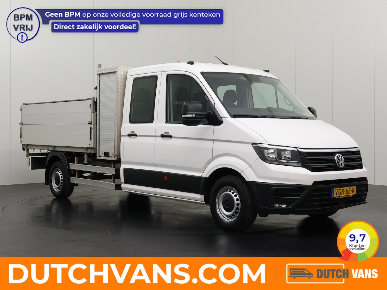 Volkswagen Crafter - 2.0TDI 177PK Automaat Dubbele Cabine Kipper | 3-Zijdig | 3000Kg Trekhaak | Navigatie | 6-P - AutoWereld.nl