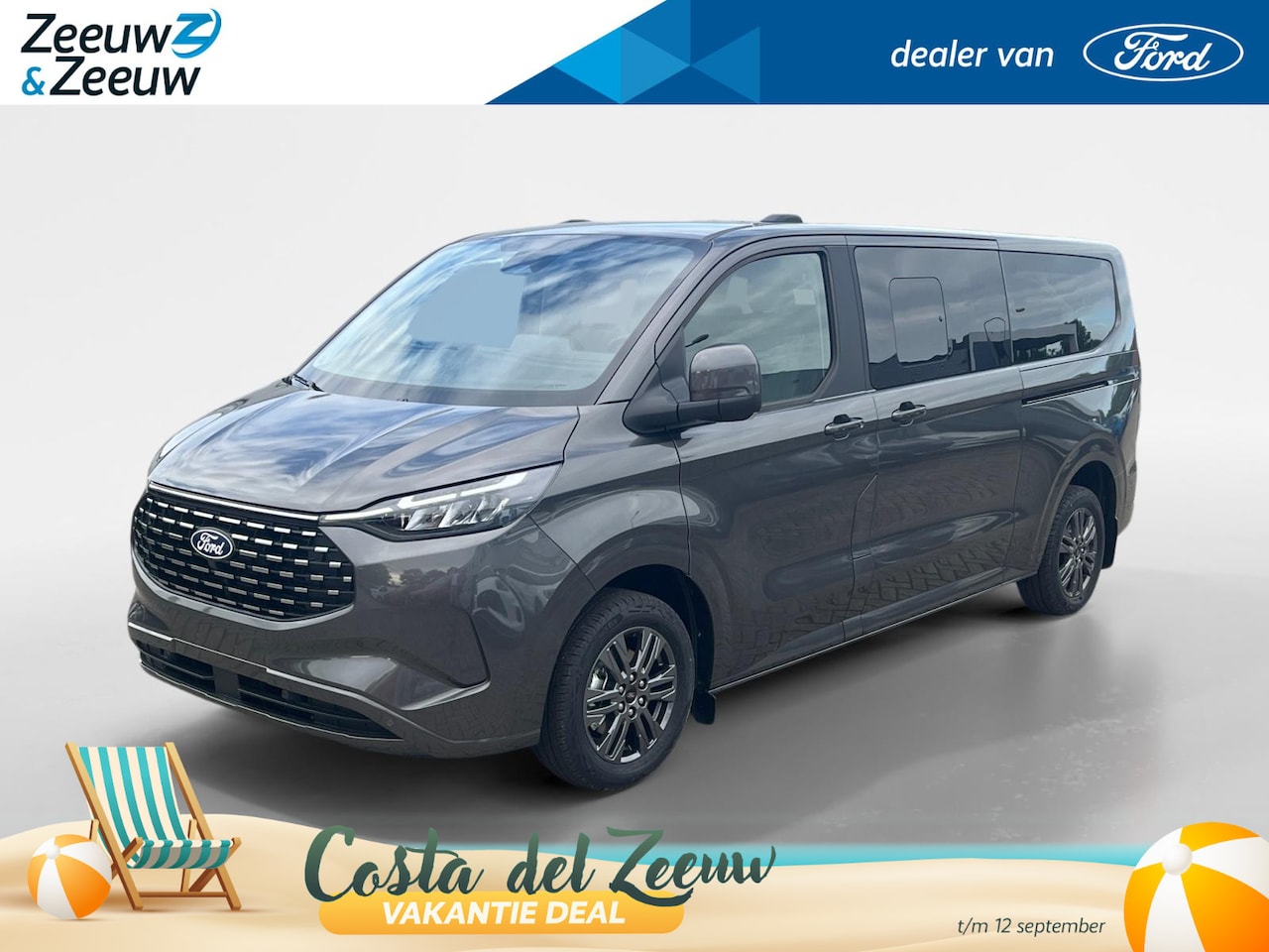 Ford Model T - Custom 340 L2 Titanium 2.5 PHEV 233 pk | 9-persoons | TE BESTELLEN | Dual-zone airco | Ink - AutoWereld.nl
