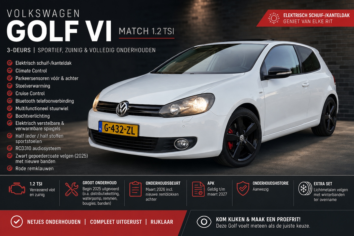 Volkswagen Golf - 1.2 TSI Highline BlueMotion Match uitvoering incl. schuif-/kanteldak - AutoWereld.nl
