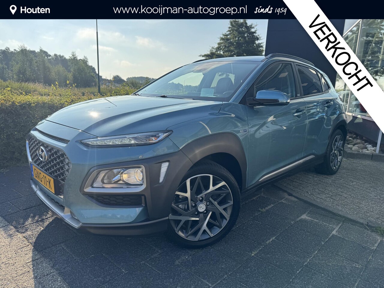 Hyundai Kona - 1.6 GDI HEV Premium Sky Dodehoekdetectie, Keyless, Navigatie, Climate Control, Apple Carpl - AutoWereld.nl