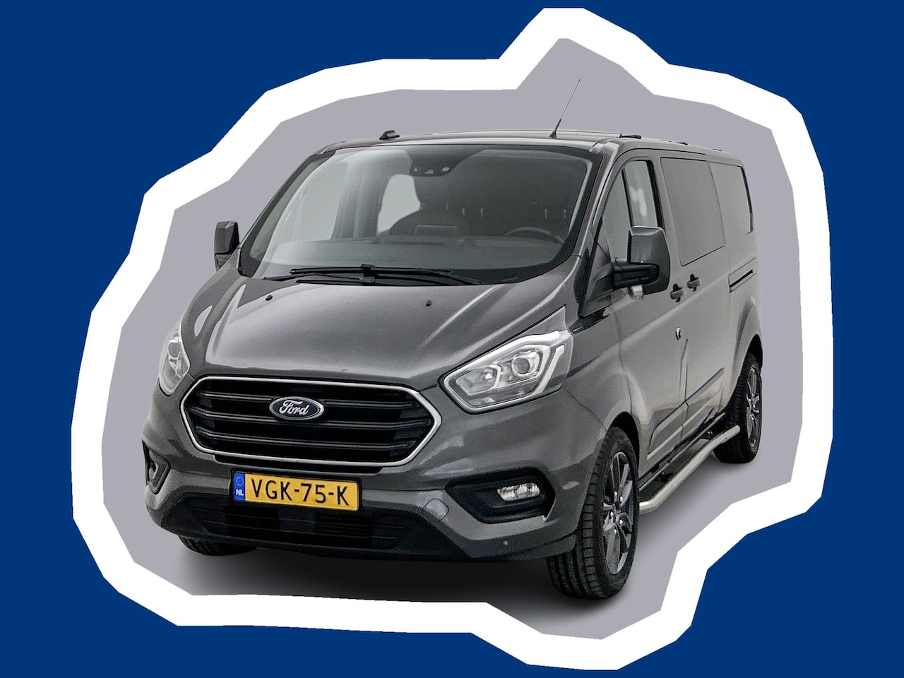 Ford Transit Custom - 300 2.0 TDCI L2H1 Limited DC 170pk Navigatie Leder Dubbele cabine Trekhaak Camera - AutoWereld.nl