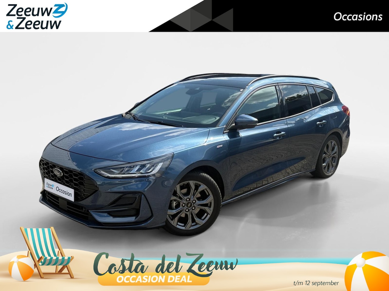 Ford Focus Wagon - St-Line X | Schuif-kanteldak | Adapt. Cruise Control | Winterpack | Achteruitrijcamera | A - AutoWereld.nl