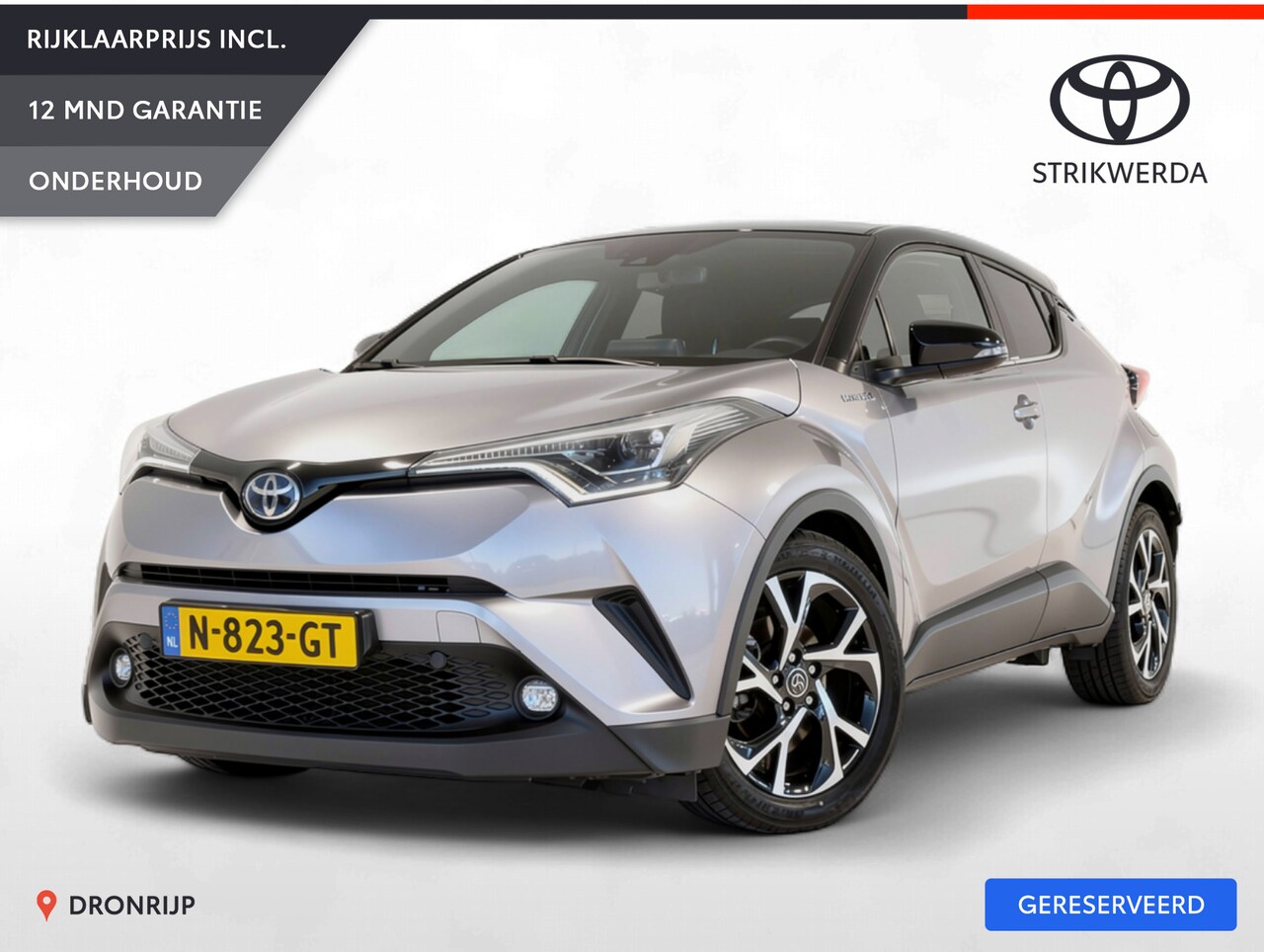 Toyota C-HR - 1.8 Hybrid Bi-Tone | Stoelverw. | Dodehoek | Camera | ACC | Keyless | LED-pakket - AutoWereld.nl
