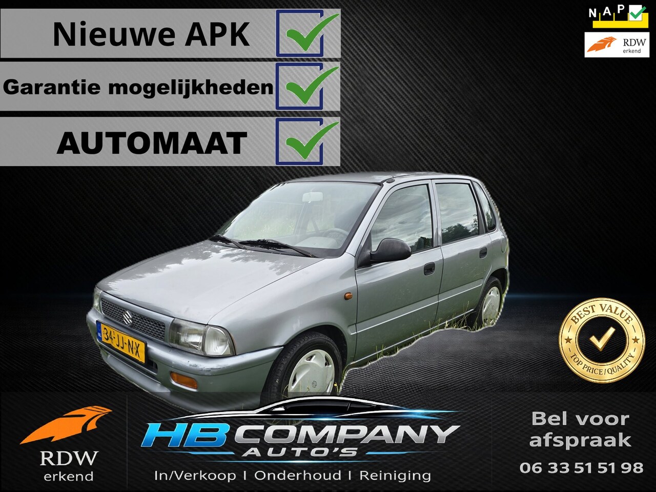 Suzuki Alto - 1.0-16V Twist AUTOMAAT | Nieuwe distributieriem | Nieuwe APK | NAP - AutoWereld.nl