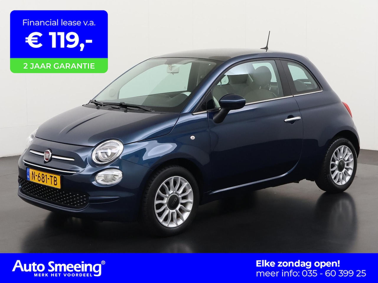 Fiat 500 - 1.2 Lounge | Panoramadak | Navigatie | Parkeersensor | Zondag Open! - AutoWereld.nl
