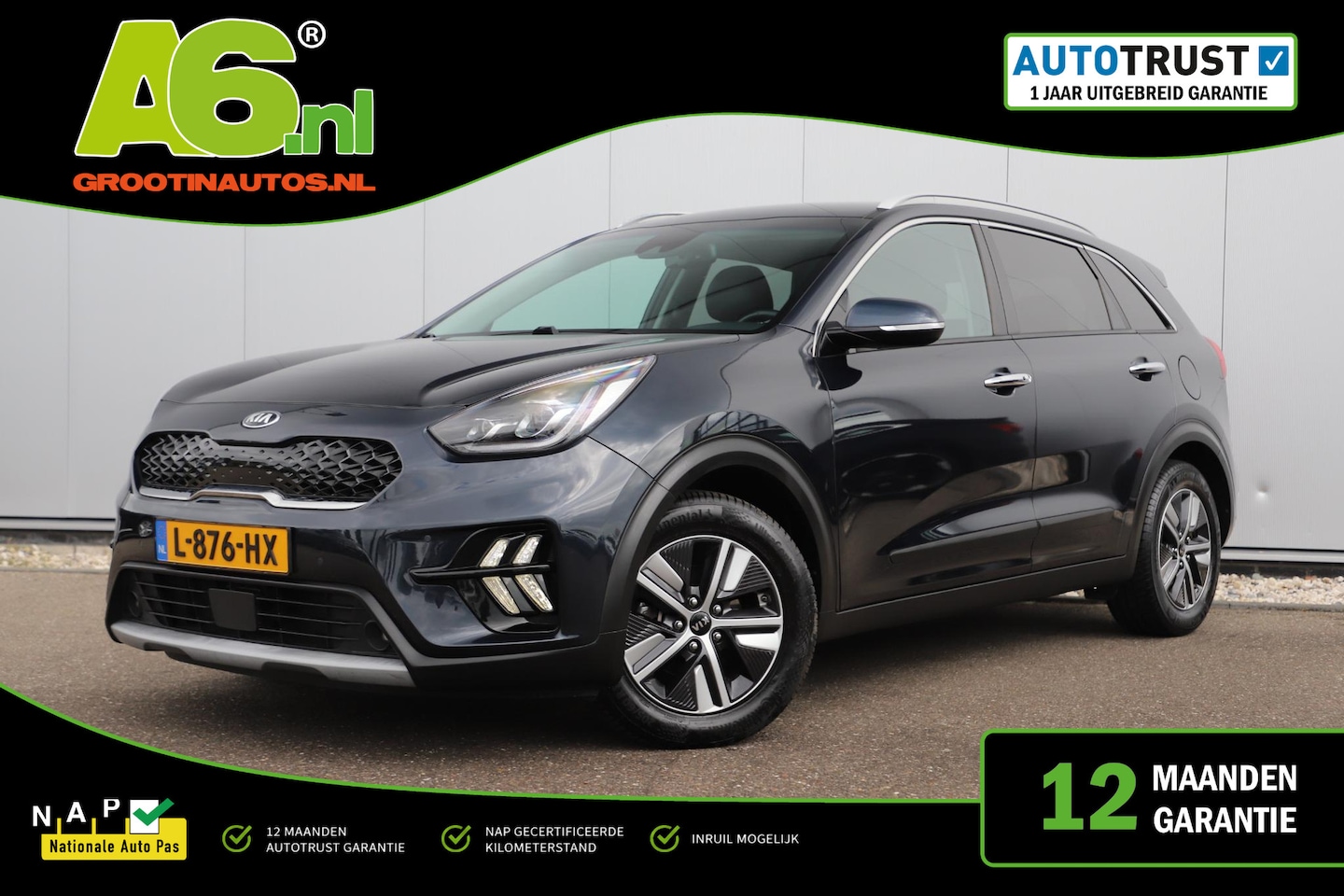 Kia Niro - 1.6 GDi Hybrid DynamicPlusLine Lederen Bekleding Stuur & Stoelverwarming Navigatie Achteru - AutoWereld.nl