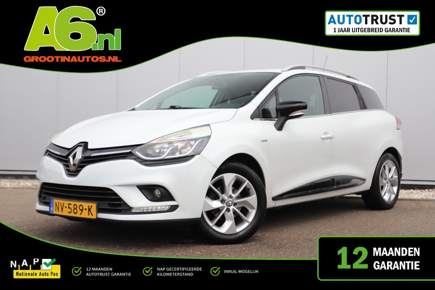 Renault Clio Estate - 0.9 TCe Limited 16 inch LMV Navigatie Bluetooth Airco Cruise Control Parkeersensor - AutoWereld.nl