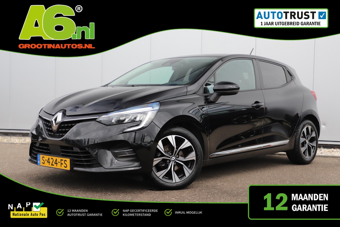 Renault Clio - 1.0 TCe 90 Evolution 16 inch LMV Navigatie Carplay Android Airco Cruise Control LED Donker - AutoWereld.nl