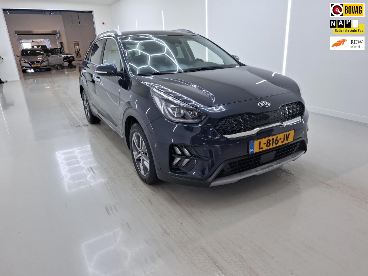Kia Niro - 1.6 GDi Hybrid DynamicPlusLine+Leder+breed-Navigatie+camera+stoel&stuur-verw = SUPER !! - AutoWereld.nl