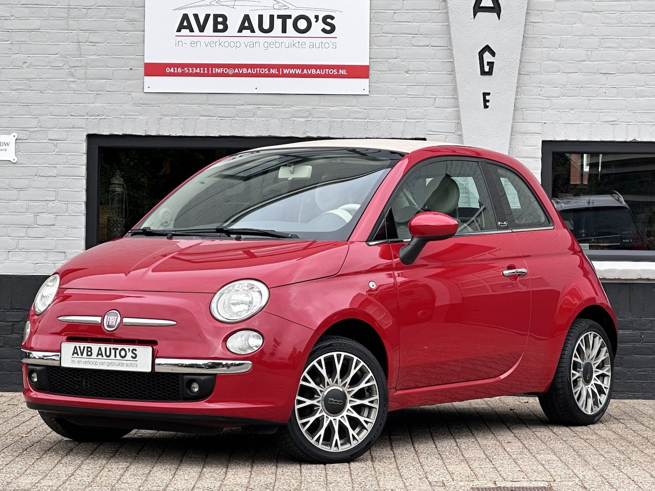 Fiat 500 C - 1.2 Lounge Cabrio Airco PDC Half Leder - AutoWereld.nl