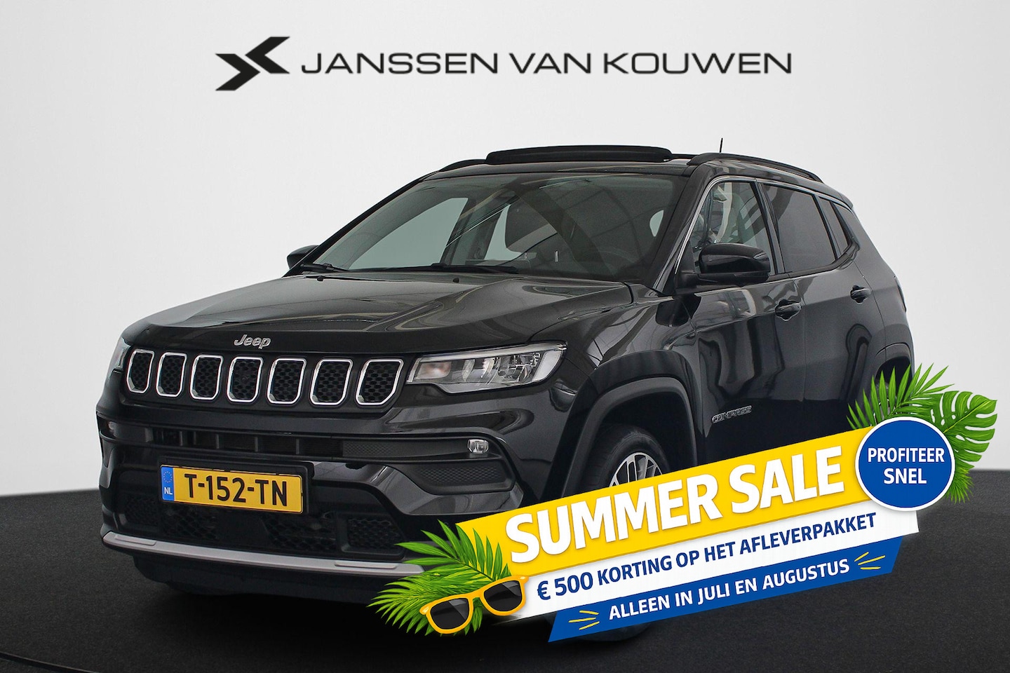 Jeep Compass - 1.5T e-Hybrid Limited Automaat Pano Trekhaak Stuur-Stoelverwarming - AutoWereld.nl