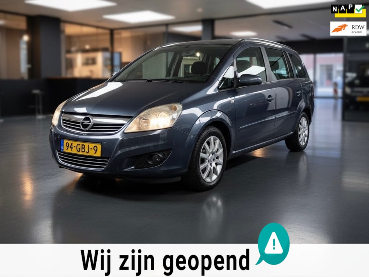 Opel Zafira - 1.6 Temptation-7 persoons-airco-distrriemriem vervangen-elek ramen-trekhaak-parkeer sensor - AutoWereld.nl