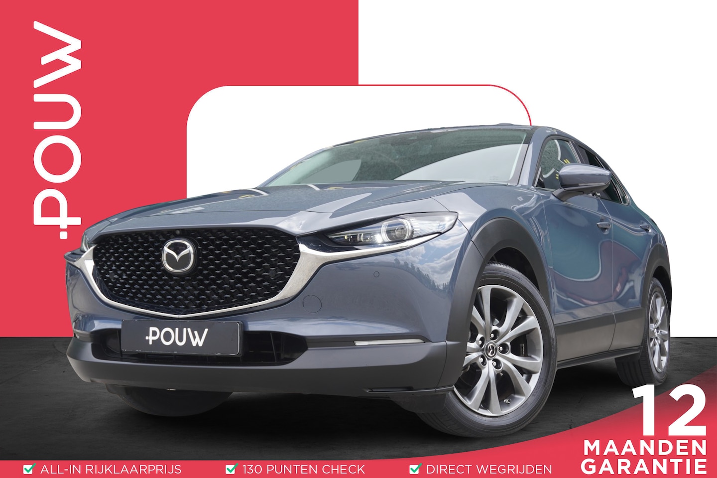 Mazda CX-30 - 2.0 e-SkyActiv-X 180pk M Hybrid Luxury | Trekhaak | Lederen Bekleding | Panoramdak | Bose - AutoWereld.nl