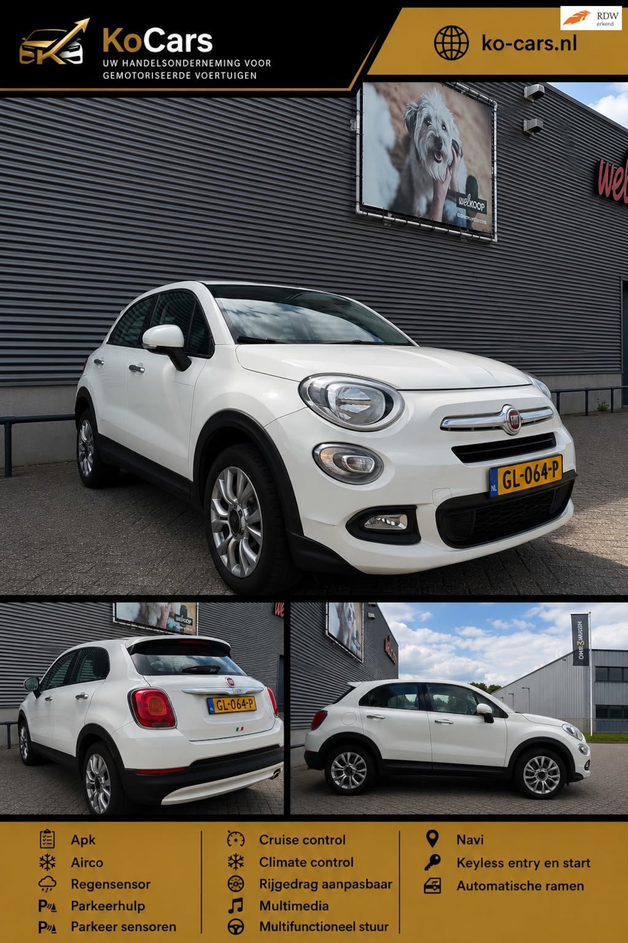 Fiat 500 X - / Apk / Airco / Cruise / Navi / Keyless / Bomvoll - AutoWereld.nl