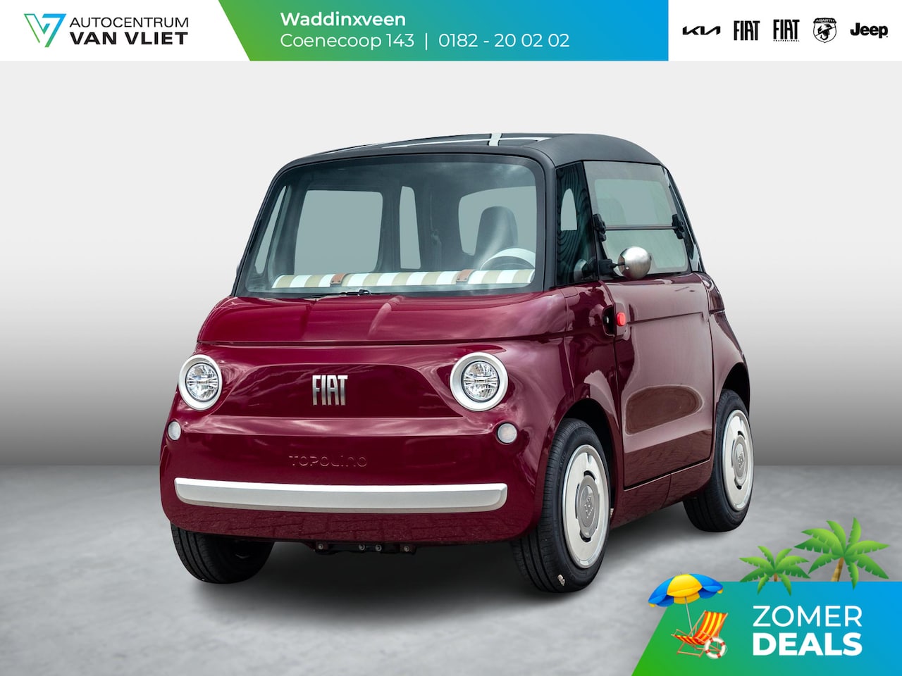 Fiat Topolino - Speciale | Uniek | Burgundy Red | Leder Amaretto - AutoWereld.nl