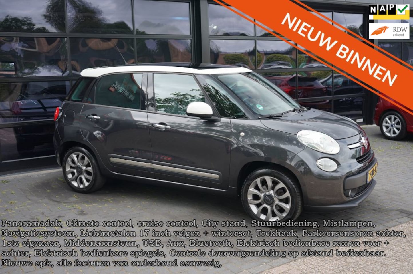 Fiat 500 L - 0.9 TwinAir Lounge 0.9 TwinAir Lounge, Panodak, CC, Clima, Trekhaak, Navi - AutoWereld.nl