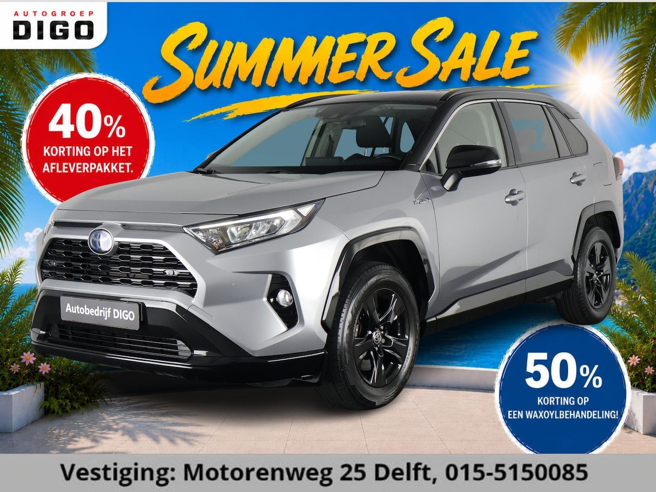 Toyota RAV4 - 2.5 HYBRID BI-TONE BLACKSTYLE GARANTIE 9-2030* GARANTIE TOT 09-2030! . PARKEERSENSOREN VOO - AutoWereld.nl