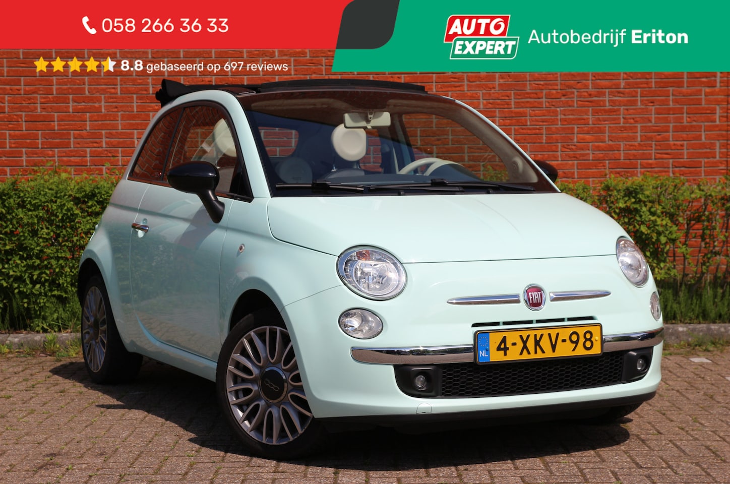Fiat 500 C - 0.9 TwinAir Turbo Cult | Cabrio! | Speciale kleur! | Luxe! | Leder | PDC | Climate control - AutoWereld.nl