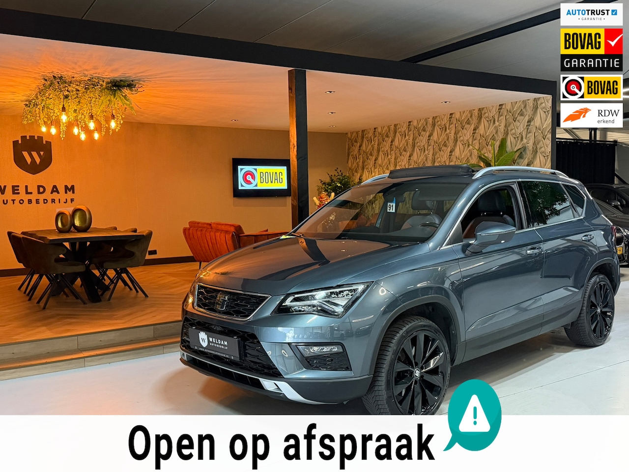 SEAT Ateca - 1.5 TSI Xcellence|Pano|Alcantara|19" Zwarte Velgen|360° Camera|Keyless|Sfeerverlichting|Vi - AutoWereld.nl