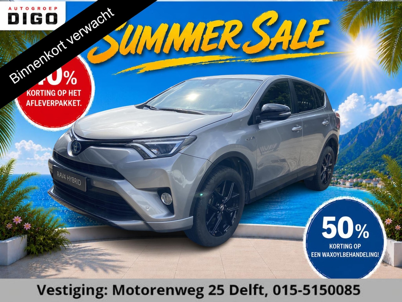 Toyota RAV4 - 2.5 HYBRID DYNAMIC SPORT GARANTIE 10-2028 ACHTERUITRIJ CAMERA . ADAPTIEVE CRUISE CONTROL . - AutoWereld.nl