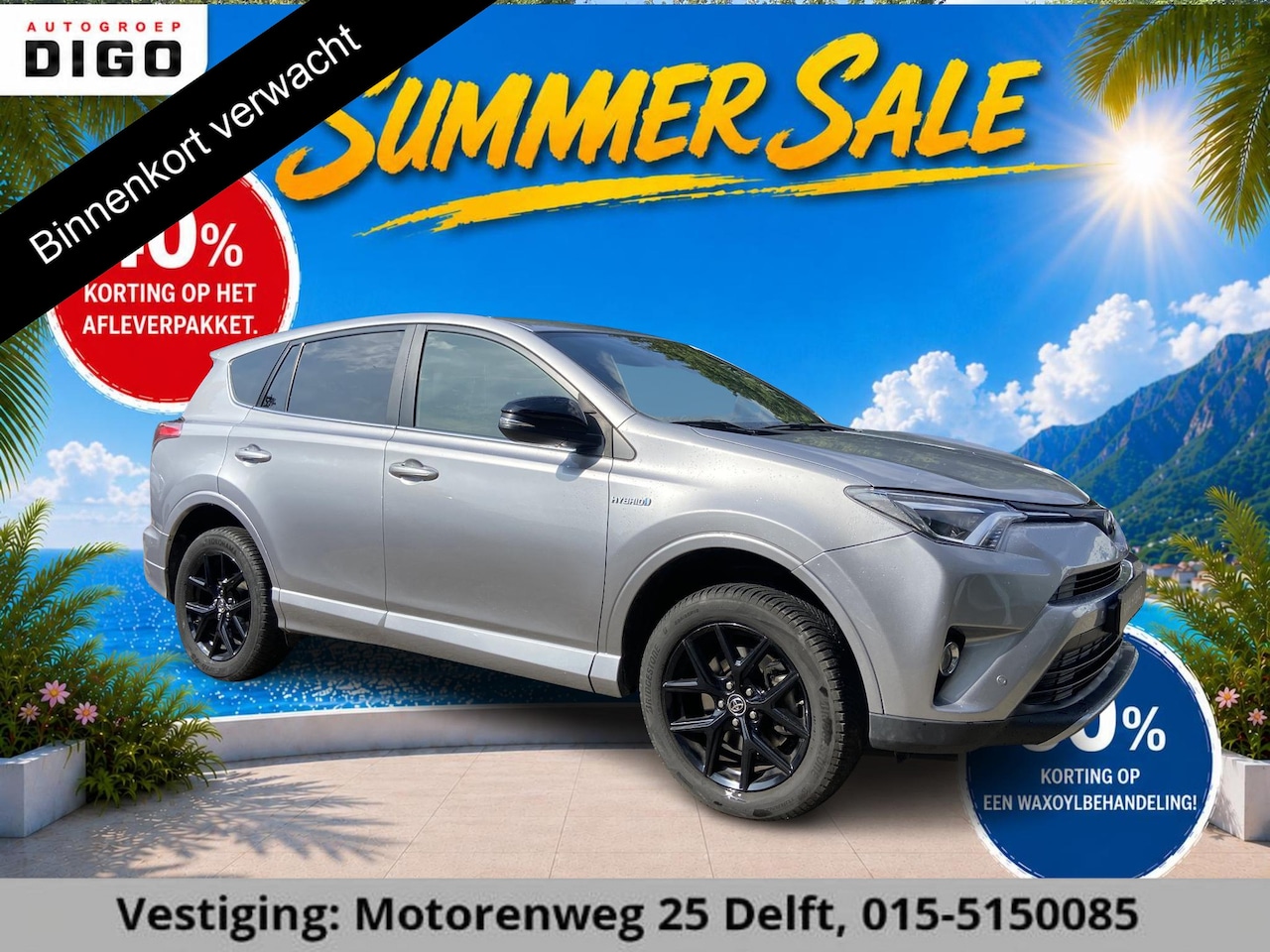 Toyota RAV4 - 2.5 STYLE HYBRIDE 4-WD SILVERLINE GARANTIE 4-2028* 1650 TREKGEWICHT . GARANTIE TOT 04-2028 - AutoWereld.nl