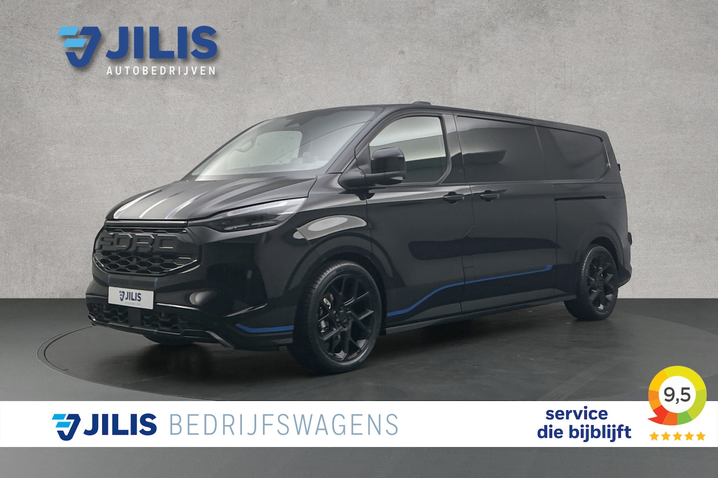 Ford E-Transit Cust. - 340 L2 Raptor Sport Edition 71KWh | Lederen bekleding | 2x schuifdeur | 3-zitplaatsen | St - AutoWereld.nl