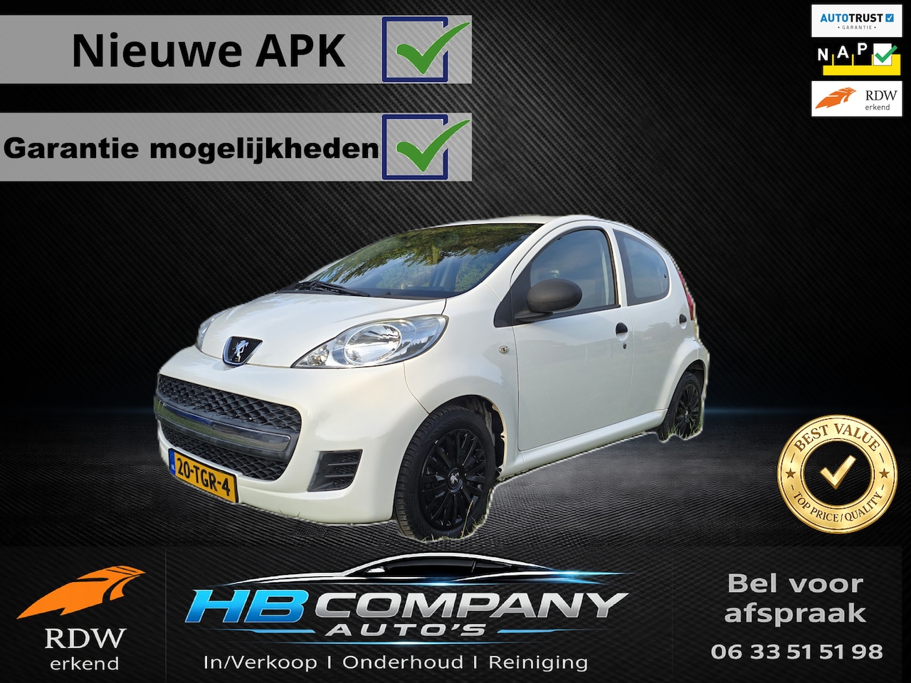 Peugeot 107 - 1.0-12V XR Nieuwstaat| Carplay| Autotrust mogelijk | Onderhouden| Nieuwe APK| NAP - AutoWereld.nl